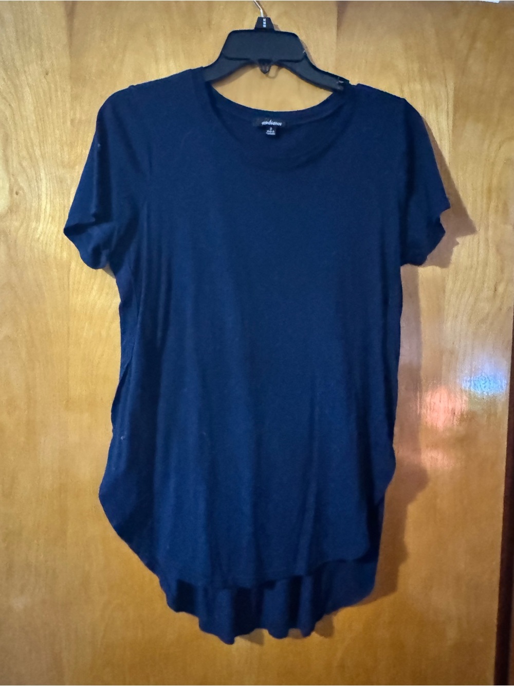 Ambiance Navy Short-Sleeve High-Low Tee